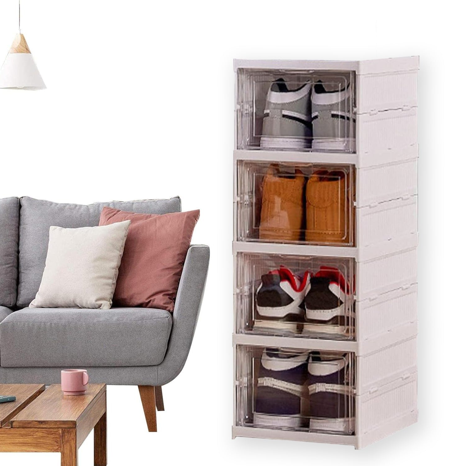 Stackable Multifunctional Storage, for Clothes Foldable Drawer Shelf Basket Utility Cart Rack Storage Organizer Cart for Kitchen, Pantry Closet, Bedroom, Bathroom, Laundry (2, 3, 4, 5, 6 / Layer 1 Pc) Stackable Multifunctional Storage, for Clothes Foldable Drawer Shelf Basket Utility Cart Rack Storage Organizer Cart for Kitchen, Pantry Closet, Bedroom, Bathroom, Laundry (2, 3, 4, 5, 6 / Layer 1 Pc)